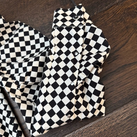 H&M Checkered Black and White Women's Top - Picture 2 of 5